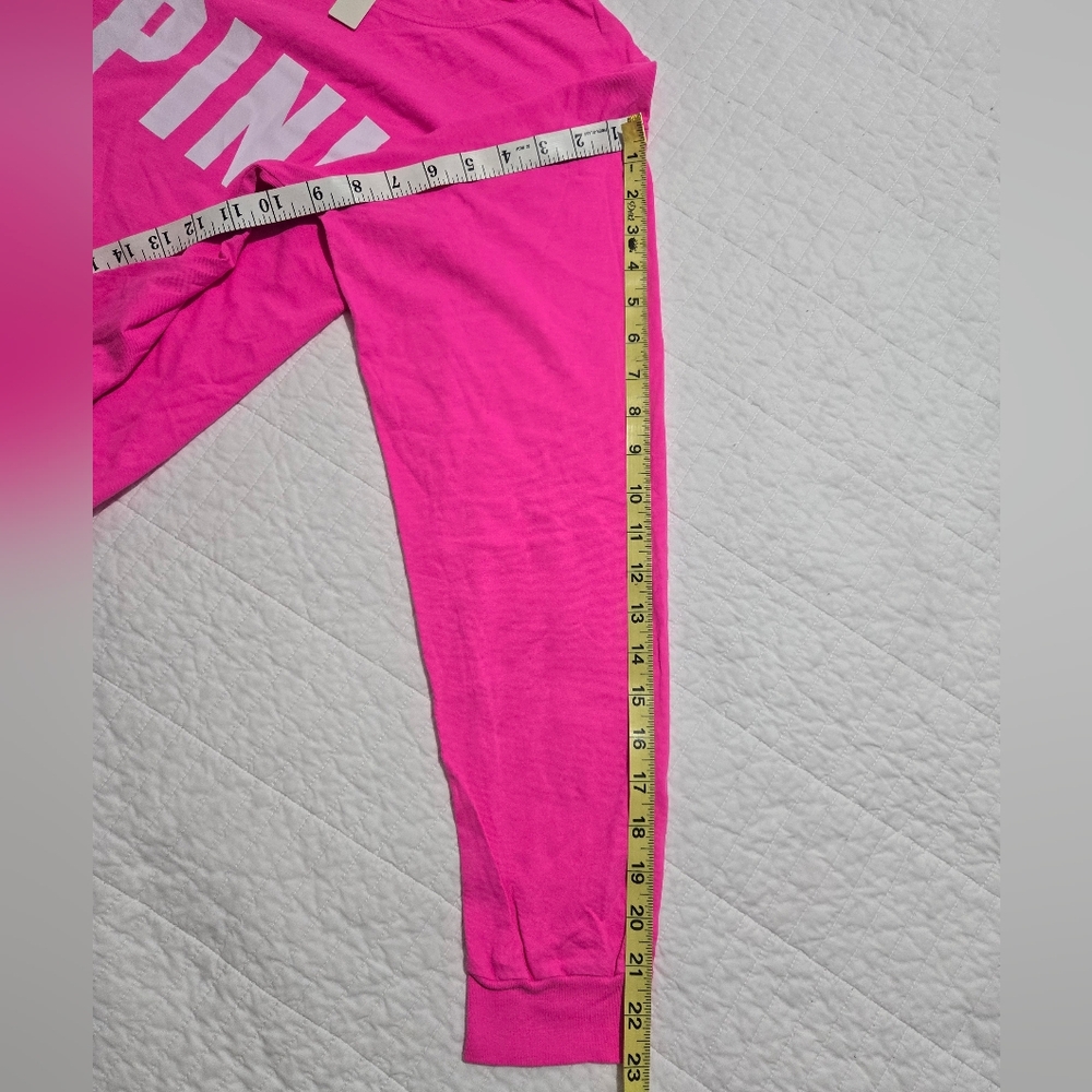 PINK Victoria's Secret Girls' Long-Sleeve Logo Tee - Bright Pink - Picture 5 of 8